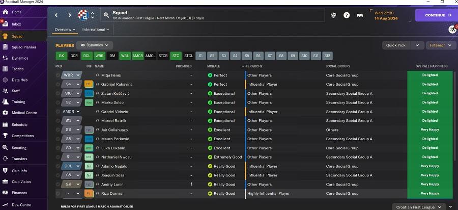 squad morale overview