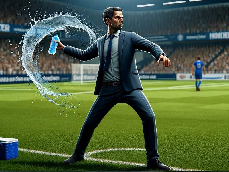 Analyzing the Throw Water Bottle Option in Football Manager Game nO